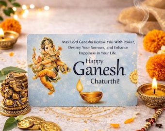 Vinayaka Chaturthi Ganesha Wallet Card – Double-Sided Aluminium Festival Keepsake