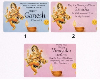 Ganesh Chaturthi Aluminium Wallet Card – Double-Sided Ganesha Blessing Keepsake