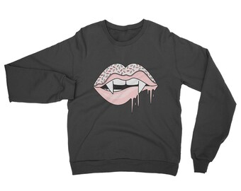 Donut Lips, Workout Sweatshirt, Funny Food Sweatshirt, Foodie Gift Hoodie, Trending Now Sweatshirt, Gift for Her, Vampire