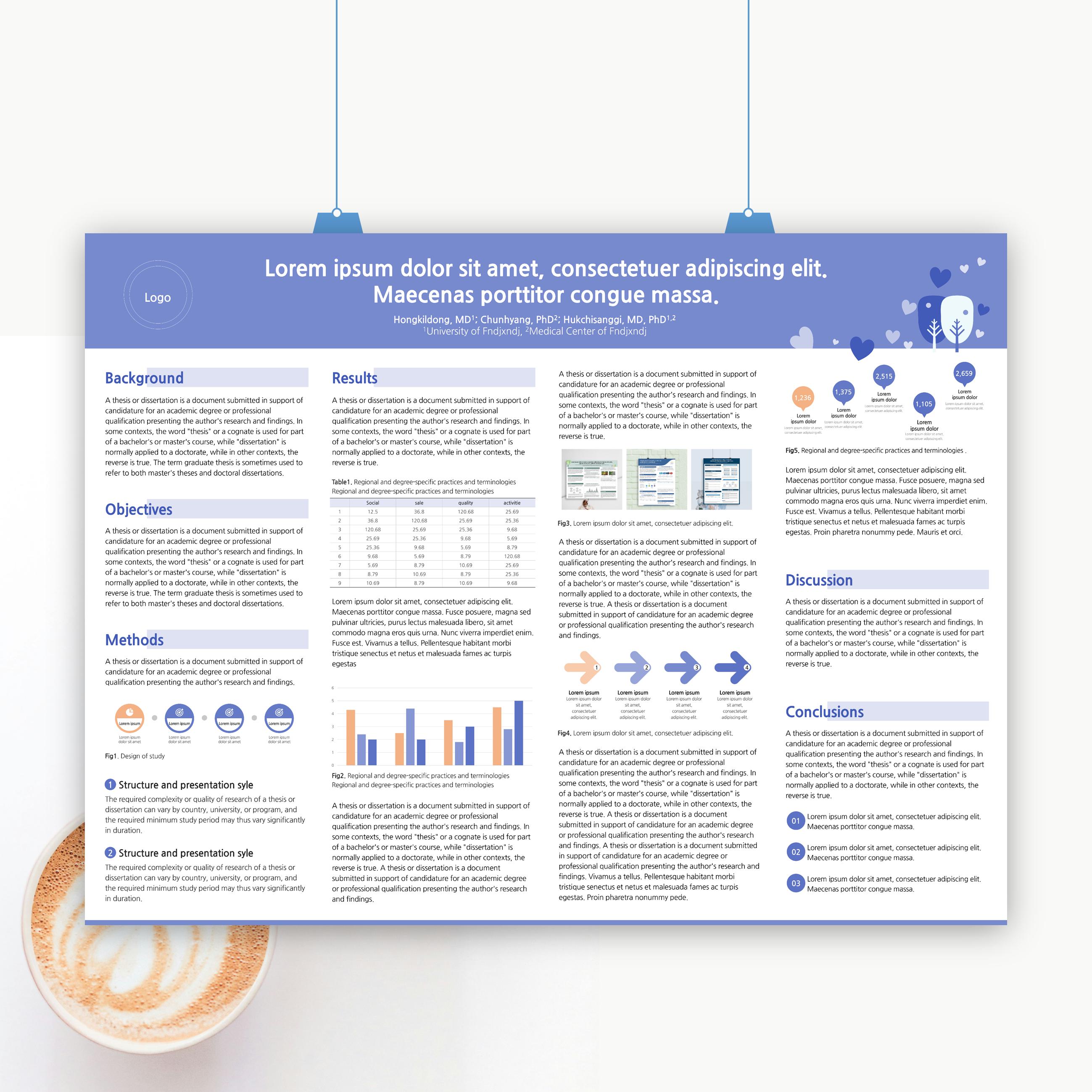 Scientific Research Poster Template Landscape Powerpoint (48x36 Inches