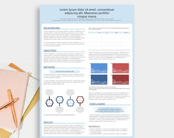 A0 Akademische Poster Vorlage: Wissenschaftliche Forschung Power Point (Hochformat)