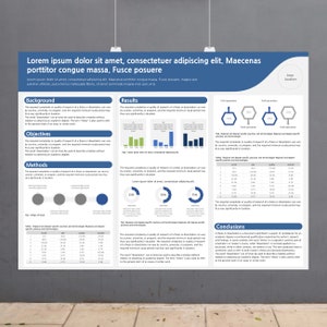 Póster científico de 48 pulgadas x 36 pulgadas con un bonito diseño/Plantilla MS Powerpoint/Plantilla de póster de investigación/Paisaje (horizontal)