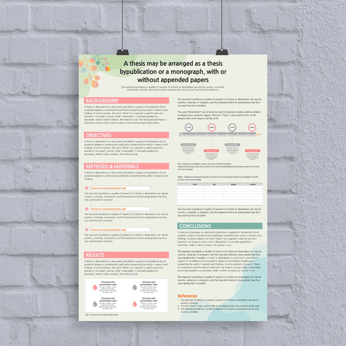 A0 Academic Poster Template: Scientific Research Powerpoint (vertical ...