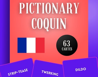 Naughty pictionary game for adults in French - EVJG, EVG, drinking game, baby shower