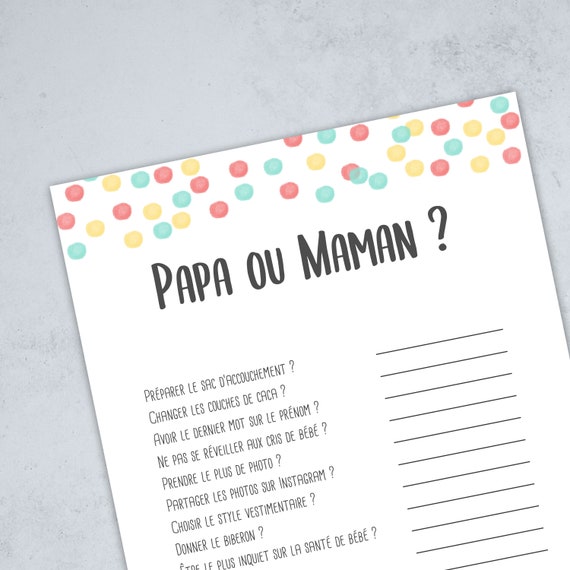 Mom Or Dad Game For Baby Shower Pea Collection Instant Etsy