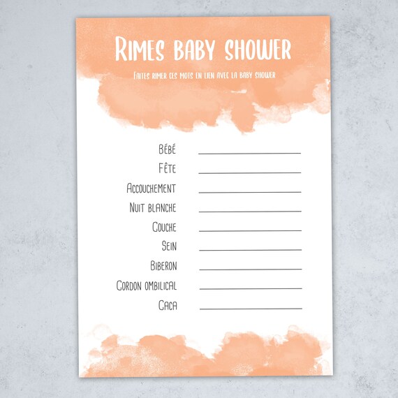 Baby Rhymes Baby Shower Game Watercolor Collection Instant Etsy