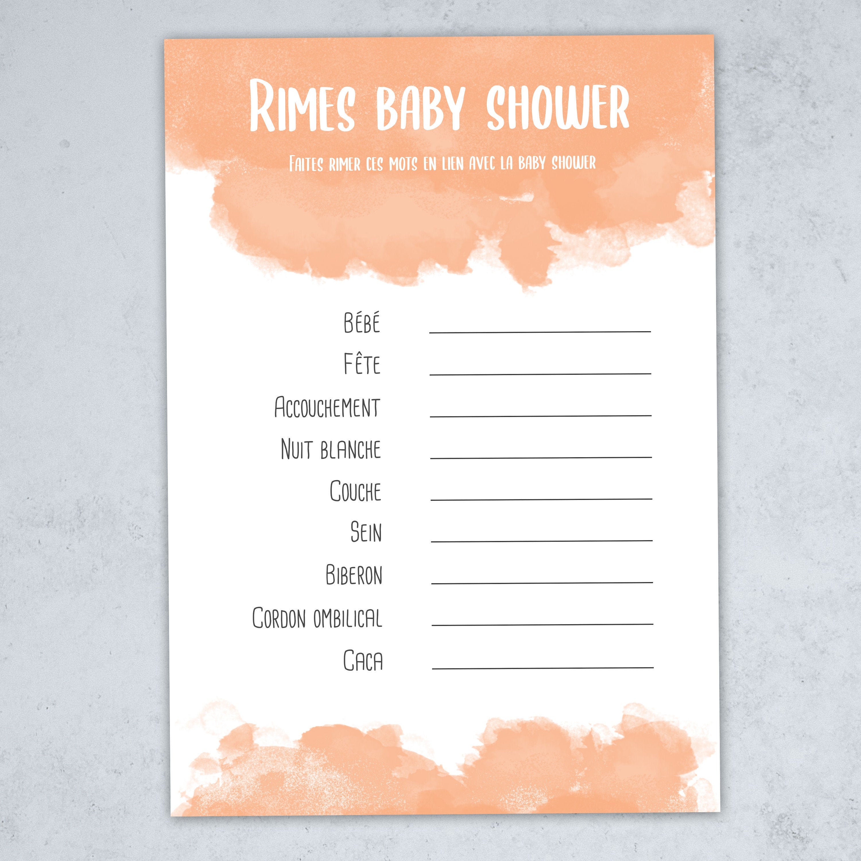 Baby Rhymes Baby Shower Game Watercolor Collection Instant Etsy