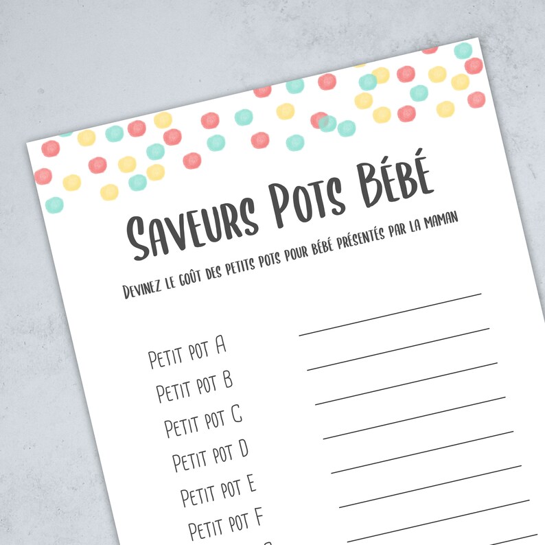 Petits Pots de bébé jeu pour baby shower collection pois Etsy France