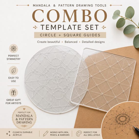 Zen Art Positioning Template | Mandala Alignment Ruler | Art Drawing Guide Tool