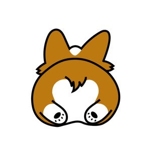 Digital Download Corgi Butt SVG layered cut file cute corgi dog vector Funny corgi cutting file. Cricut Stickers, T-shirts, vinyl cuts.