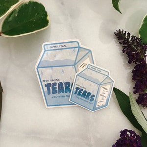 Gamer Tears Juice Box Sticker | Holographic Carton Sticker | Waterproof Gaming Sticker