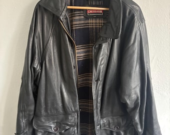 Vintage Chevignon Leather Jacket – Size L – Made in France – 1990s