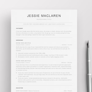 ATS Minimalist Resume Template, Clean Resume, Lebenslauf Vorlage, Traditional CV Template, Standard Resume, Professional Resume for MS Word image 1