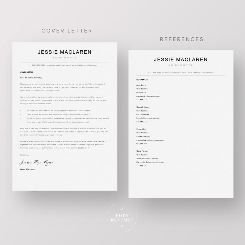 ATS Minimalist Resume Template, Clean Resume, Lebenslauf Vorlage, Traditional CV Template, Standard Resume, Professional Resume for MS Word image 3