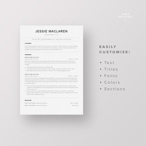 ATS Minimalist Resume Template, Clean Resume, Lebenslauf Vorlage, Traditional CV Template, Standard Resume, Professional Resume for MS Word image 4