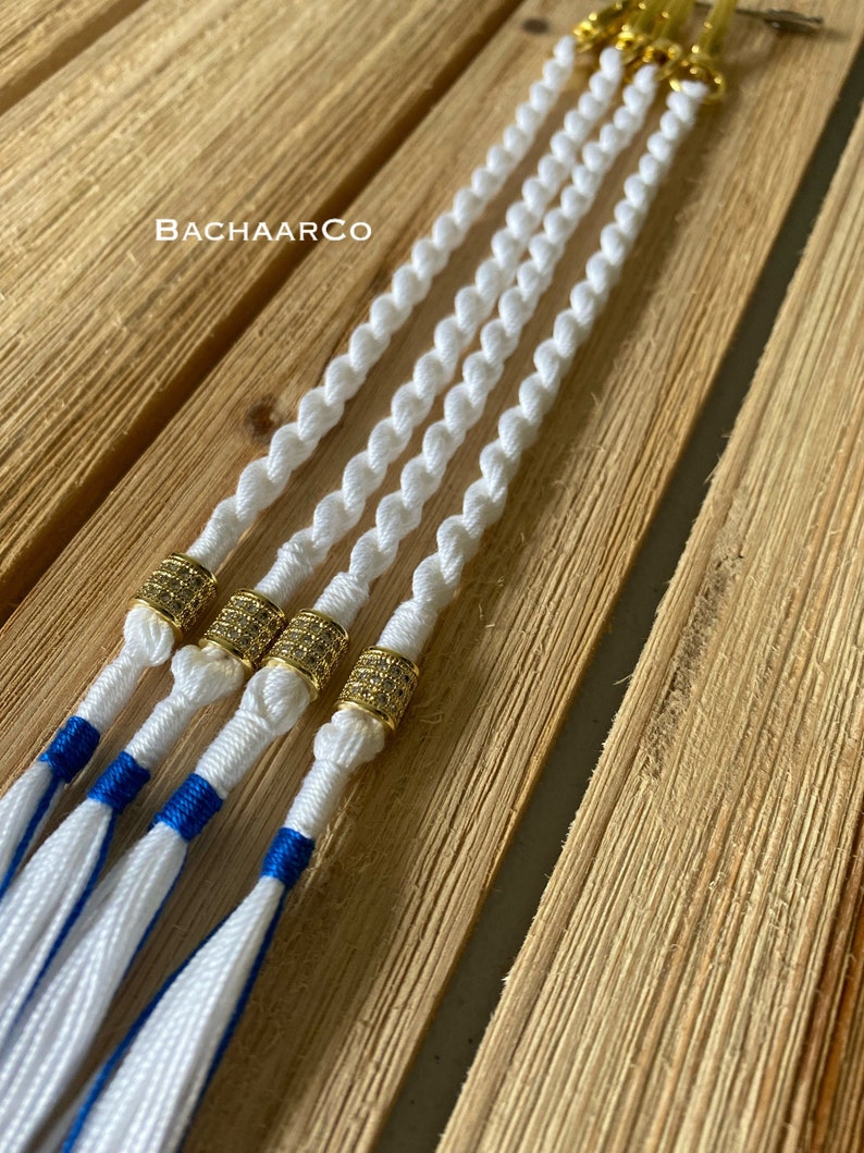 Alle Weißen Kristall Gedrehte Bachaar Quasten/Tzitzits | Etsy