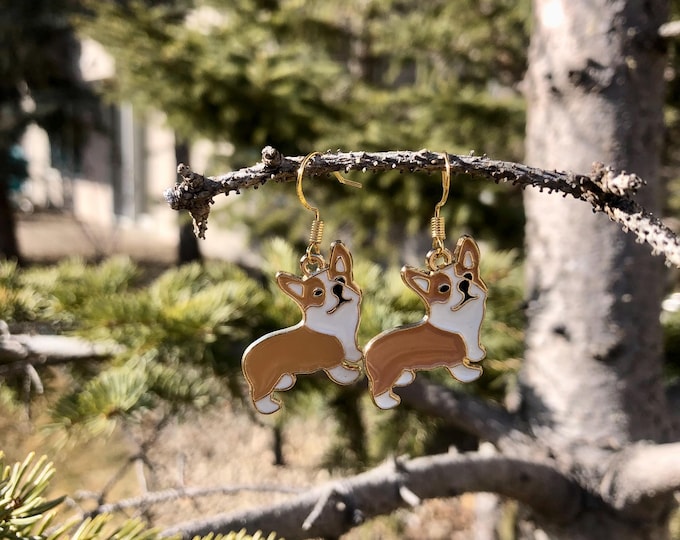 Corgi Enamel Earrings