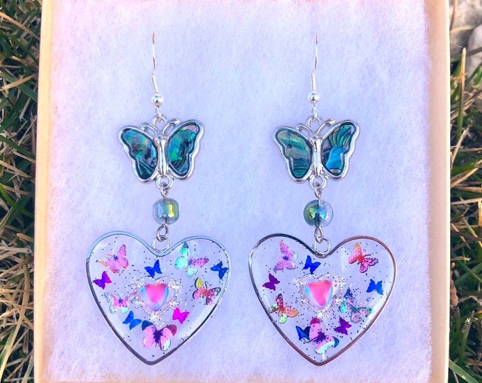 Butterfly Resin Hearts