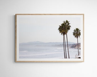 Del Mar Beach 9779| Del Mar| San Diego Wall Art| Pastel Beach Print| San Diego Art| Surf Art Print| Minimalist Surf Art| Ocean Waves Print