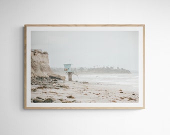 Cardiff 2786| Cardiff Prints| San Elijo| Lifeguard Tower| Surf Poster| San Diego Print| Encinitas| Minimalist Surf Art| San Diego Art