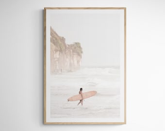 Moonlight Beach 4560 Vertical| Encinitas| Vertical Surf Wall Art| Minimalist Surf Art| Surf Poster| San Diego Wall Art| Surfboard Wall Art