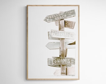 Beach Signs 6118| Beach Signs| Surf Wall Art| Surf Wall Decor| Surf Poster| California Beaches| Swamis| Trestles| Bells Beach| Surf Art