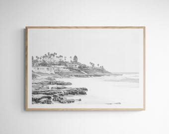 WindanSea 7828| La Jolla| Black and White Beach Photography| WindanSea Beach| San Diego Art| San Diego Beaches| San Diego Print| WindanSea