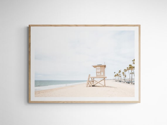 Newport Beach Lifeguard Tower M at Balboa Pier: California Coastal Photography Print