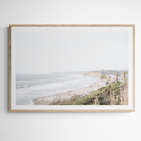 Del Mar Beach Fine Art Print - San Diego Pastel Beach Print, Minimalist Ocean Wall Decor