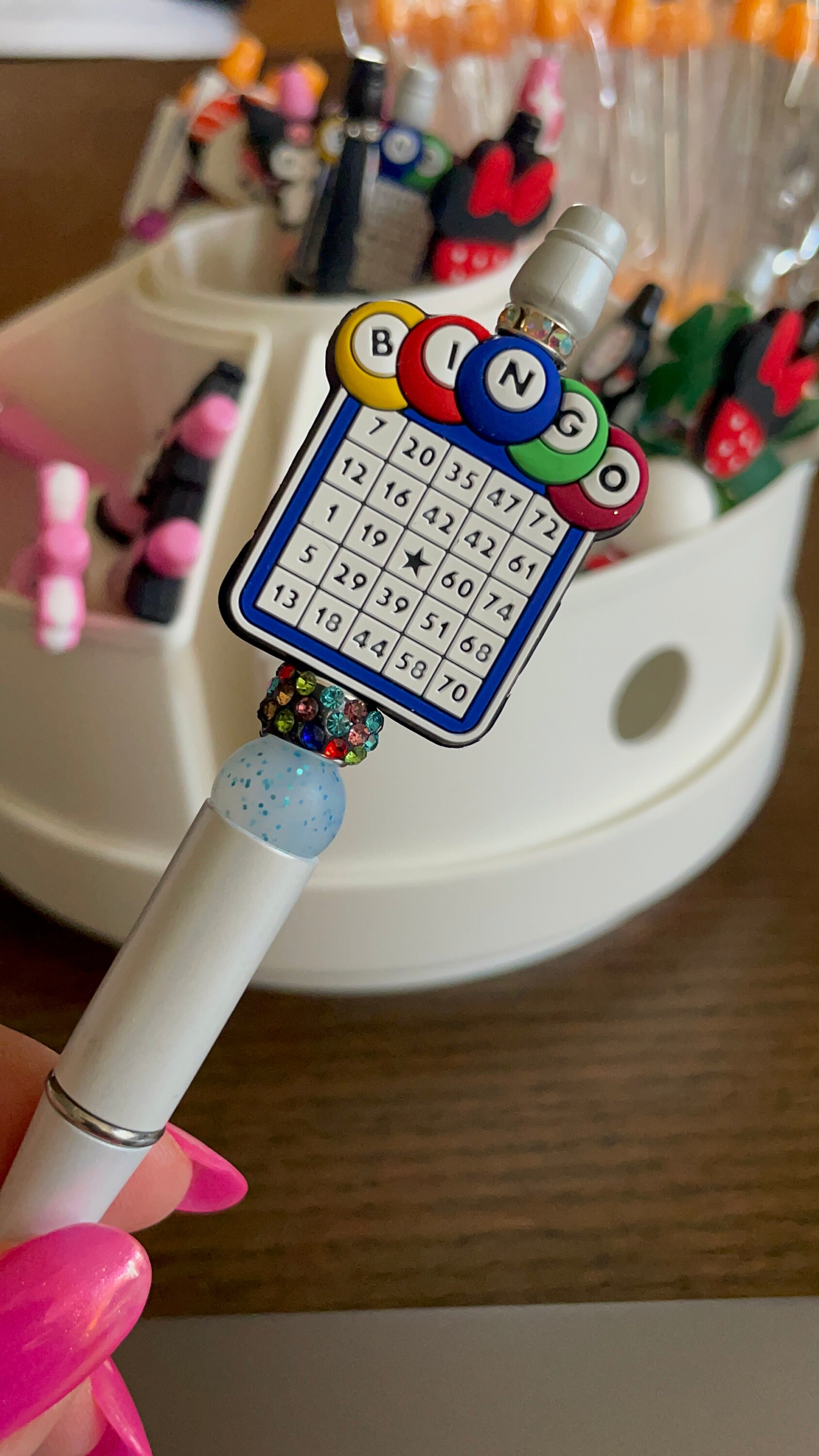 Bingo Ball and Board Bead Pen Etsy