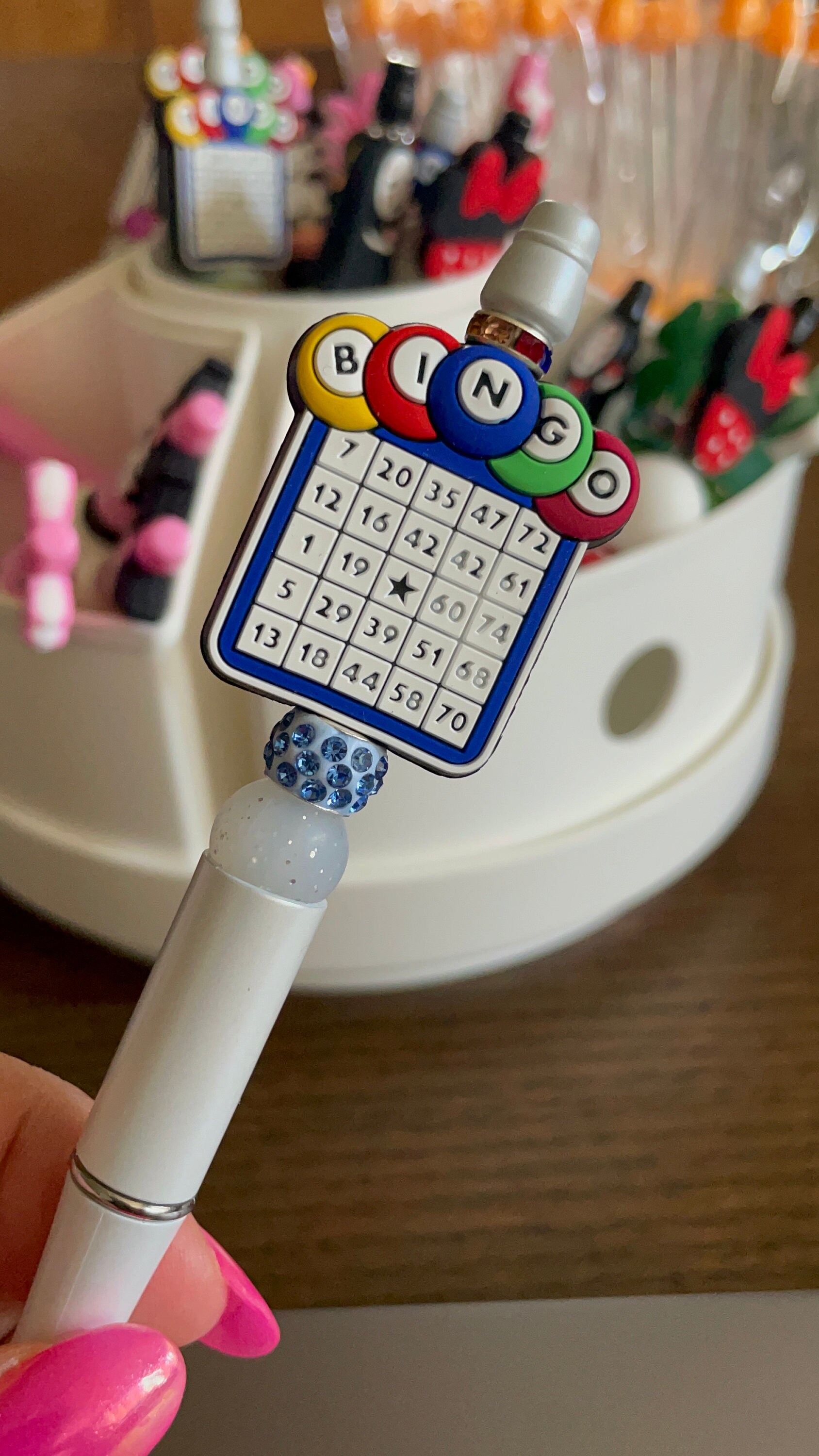 Bingo Ball and Board Bead Pen Etsy