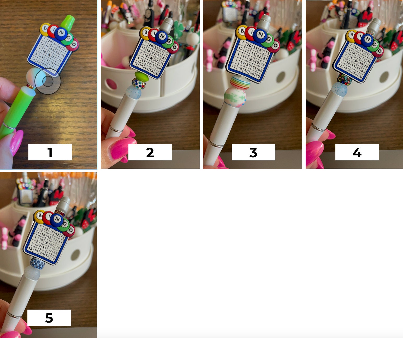 Bingo Ball and Board Bead Pen Etsy