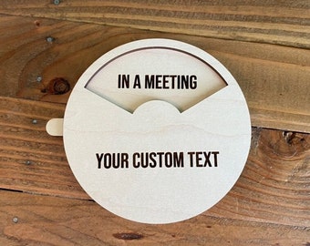 Personalized Work From Home Privacy Sign - Wood Custom Do Not Disturb/Please Knock/In A Meeting, Office Door Sign - Gift For Spouse/Partner