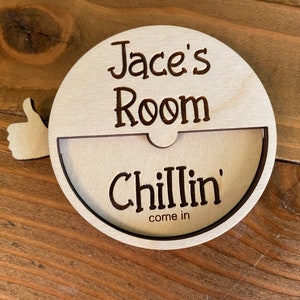Fun Custom Swivel Sign For Kid&#39;s Bedroom Door - Do Not Enter Personalized Door Hanger Sign - Birthday Gift For Him, Her or Teenager