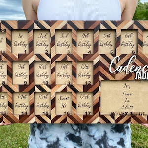 Birth to Eighteen Picture Frame - Baby Shower Gift - Homeschoolers Baby to 18 Photo Frame - Large Personalized With Child&#39;s Name