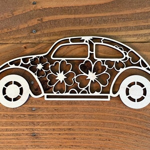 Hippie Car Wood Macrame Frame - Laser Cut Board - Fiber Art Wood Blank