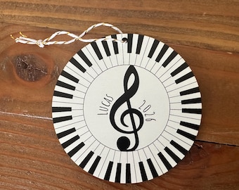 Ornement de touches de piano - Cadeau personnalisé pour les mélomanes - Joli Noël 2026 pour les étudiants du groupe - Bas de Noël - Pour lui/elle