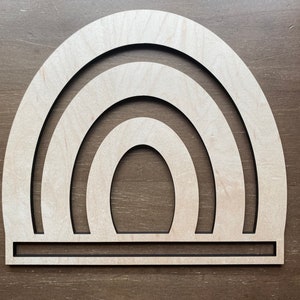 Rainbow Wood Macrame Frame - Laser Cut Board - Fiber Art Wood Blank
