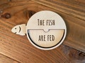 Fish Feeding Tracker - Tank Accessory - Gift For Fish Lovers - Pet Reminder Supplies - Wood Toggle Chart