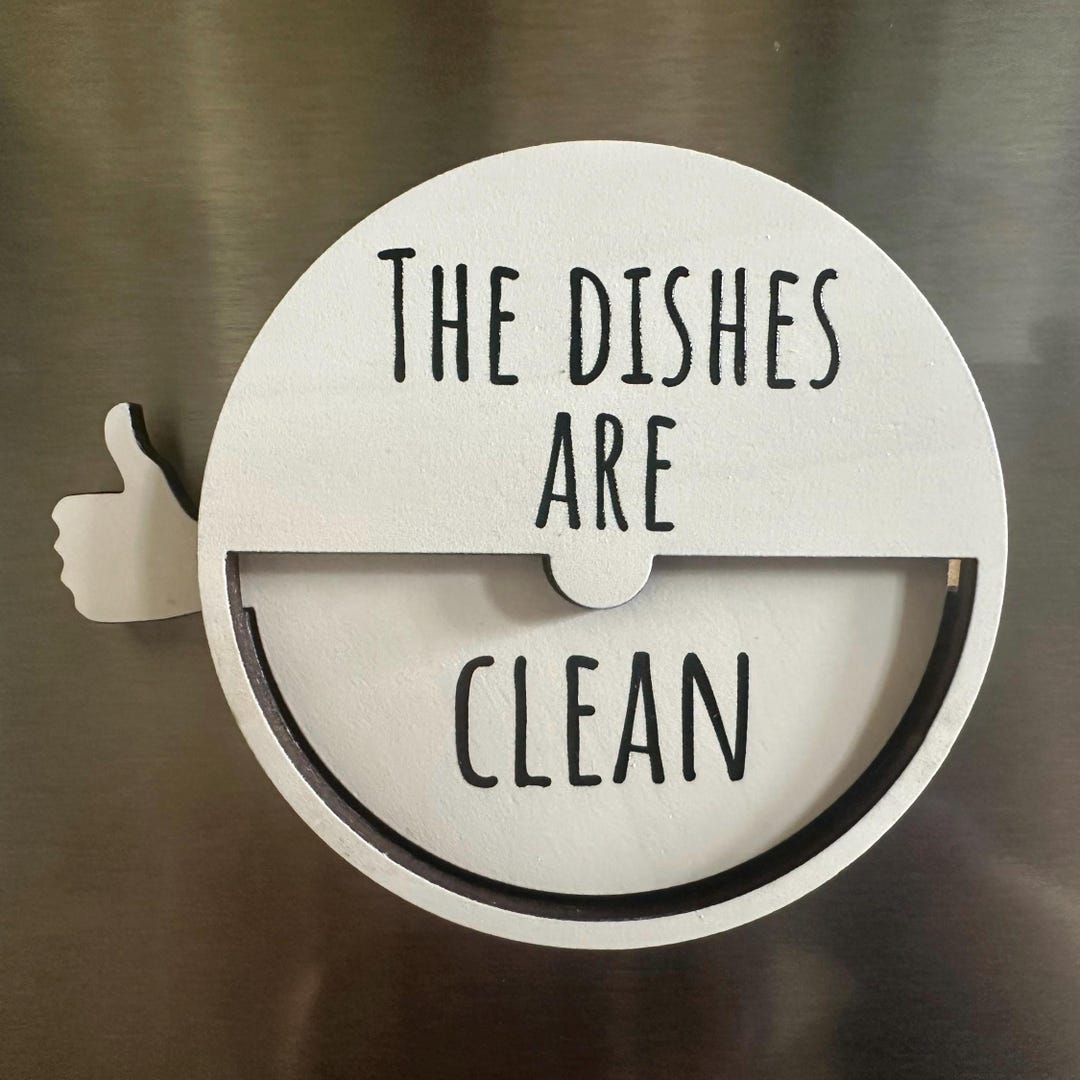 Clean/dirty Dishwasher Magnet White/black or Wood Color Thumbs up ...