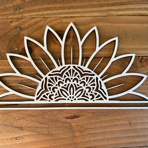 Wood Sunflower Flower Macrame Frame - Laser Cut Board - Fiber Art Wood Blank - Accessories