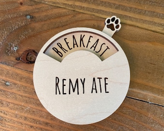 Custom Dog Feeding Tracker - Personalized Pet Reminder Supplies - Breakfast/Lunch/Dinner Refrigerator Magnet - New Puppy Gift