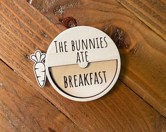 Bunny Feeding Tracker - Personalized Pet Reminder Supplies - Rabbit Lover Gift - Breakfast/Dinner Refrigerator Magnet - New Pet Gift