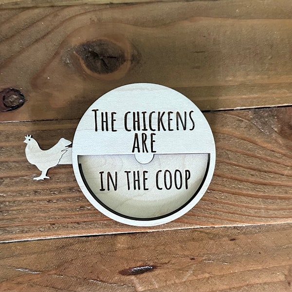 Chickens Are In The Coop/Out Of The Coop Reminder Sign - Farmhouse Style Gift New Chic Owner - Chicken Lover Enthusiast Housewarming Gift