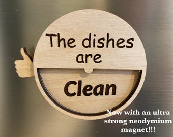 Clean/Dirty Dishwasher Magnet - Wood or Acrylic Custom Thumbs Up Sign - Laser Cut/Engraved Housewarming Gift
