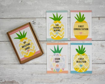 IVF Milestone Cards - Fun Pineapple Illustrations