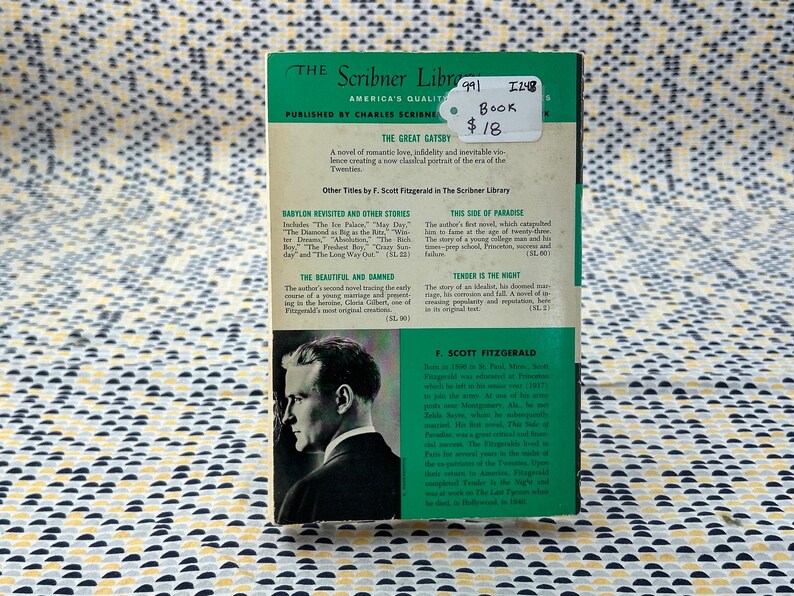 The Great Gatsby - F. Scott Fitzgerald - Vintage Paperback Book - Scribners Ed image 2