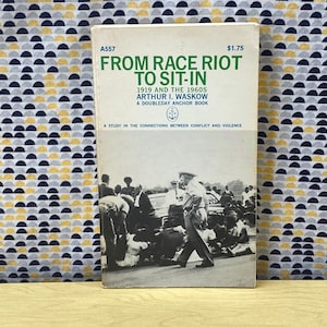From Race Riot to Sit-In - 1919 and the 1960s - Arthur Waskow - Vintage Paperback Book - 1967 Anchor Edition