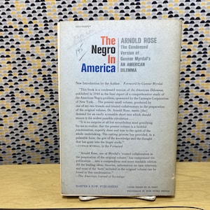 El negro en América - Arnold Rose - Harper Torchbooks - Tapa blanda imagen 2