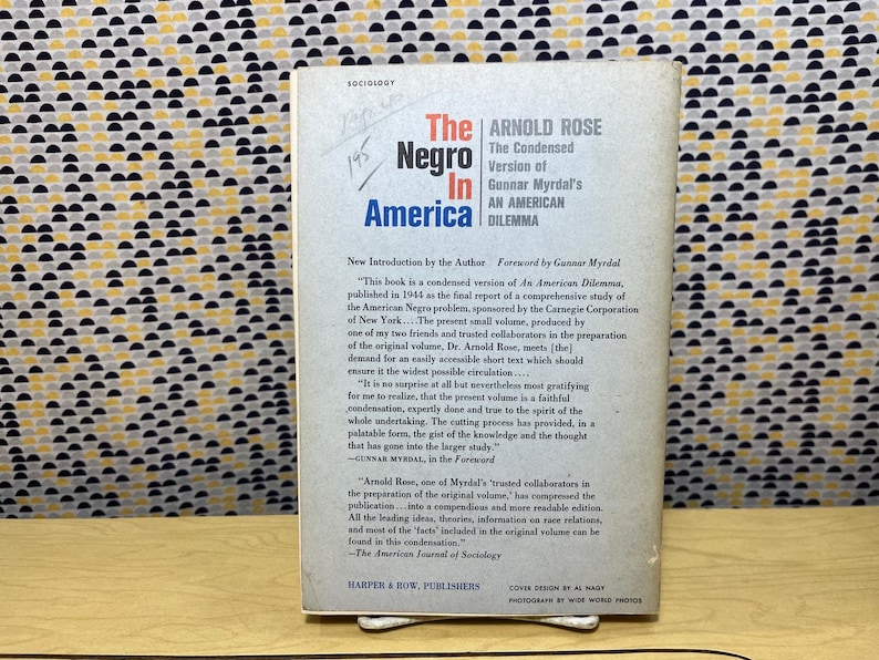 El negro en América - Arnold Rose - Harper Torchbooks - Tapa blanda imagen 2